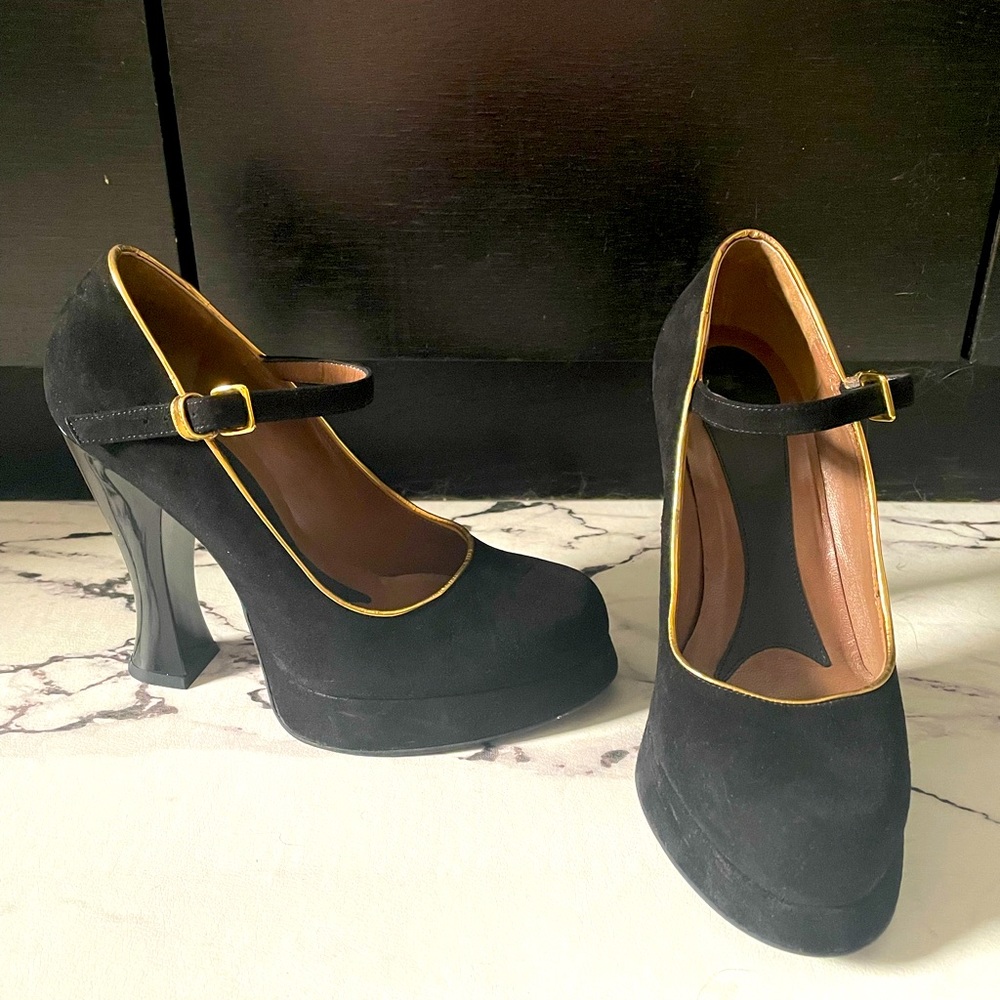 Marni suede black & gold Mary Janes size 38